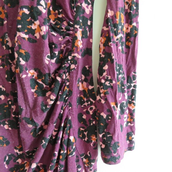 SERAPHINE Bodycon Burg Floral Print Dress Padme Berry Midi Maternity - Size US 6 - Picture 6 of 13